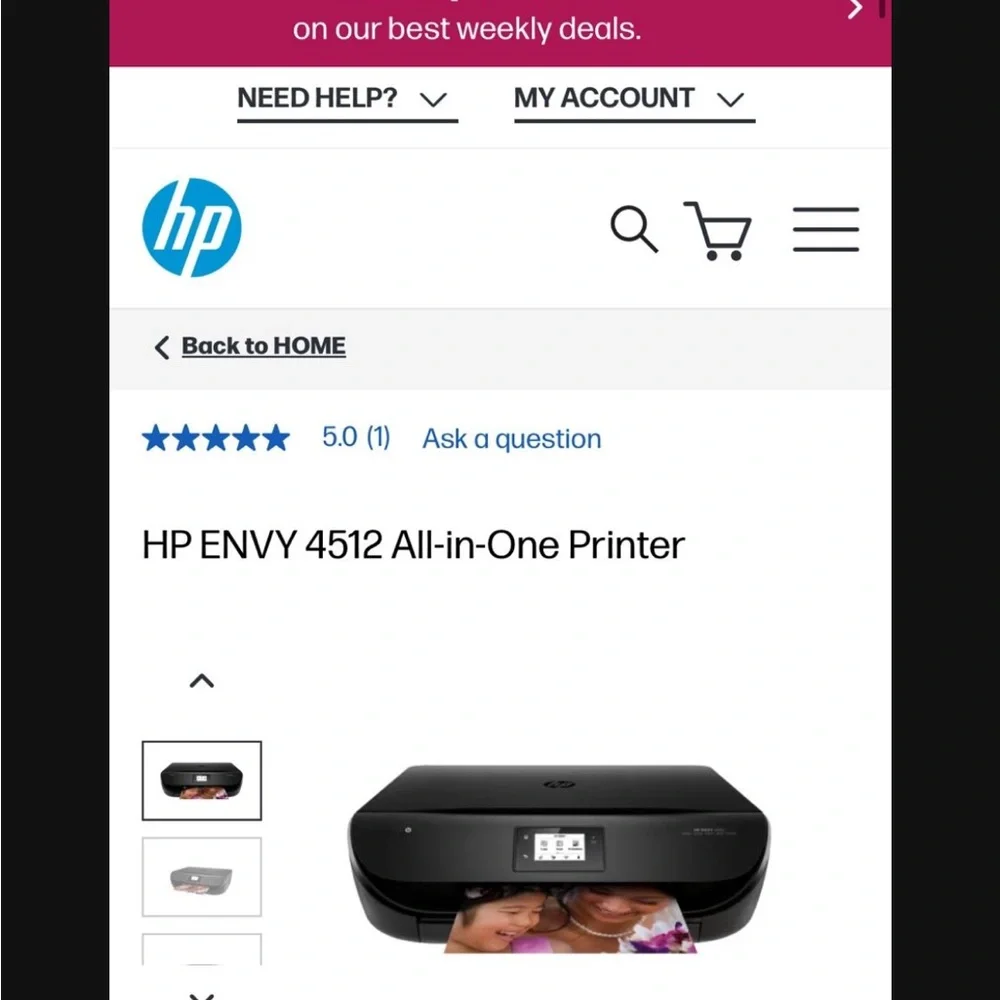 HP Envy 4512 Black Inkjet Printer